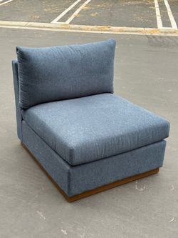 Joybird Holt Petite Armless Chair (Faithful Indigo)