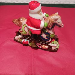Vintage "Santa Claus On Rocking Horse" 
