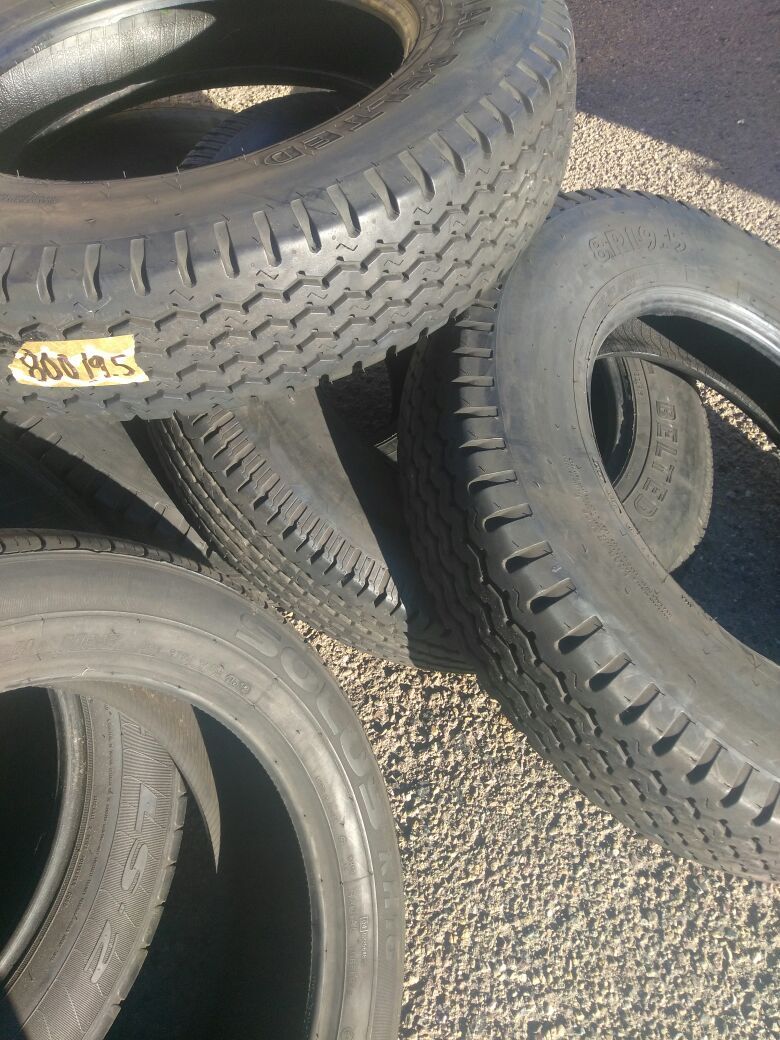 Trailer 8.00x19.5 tires.