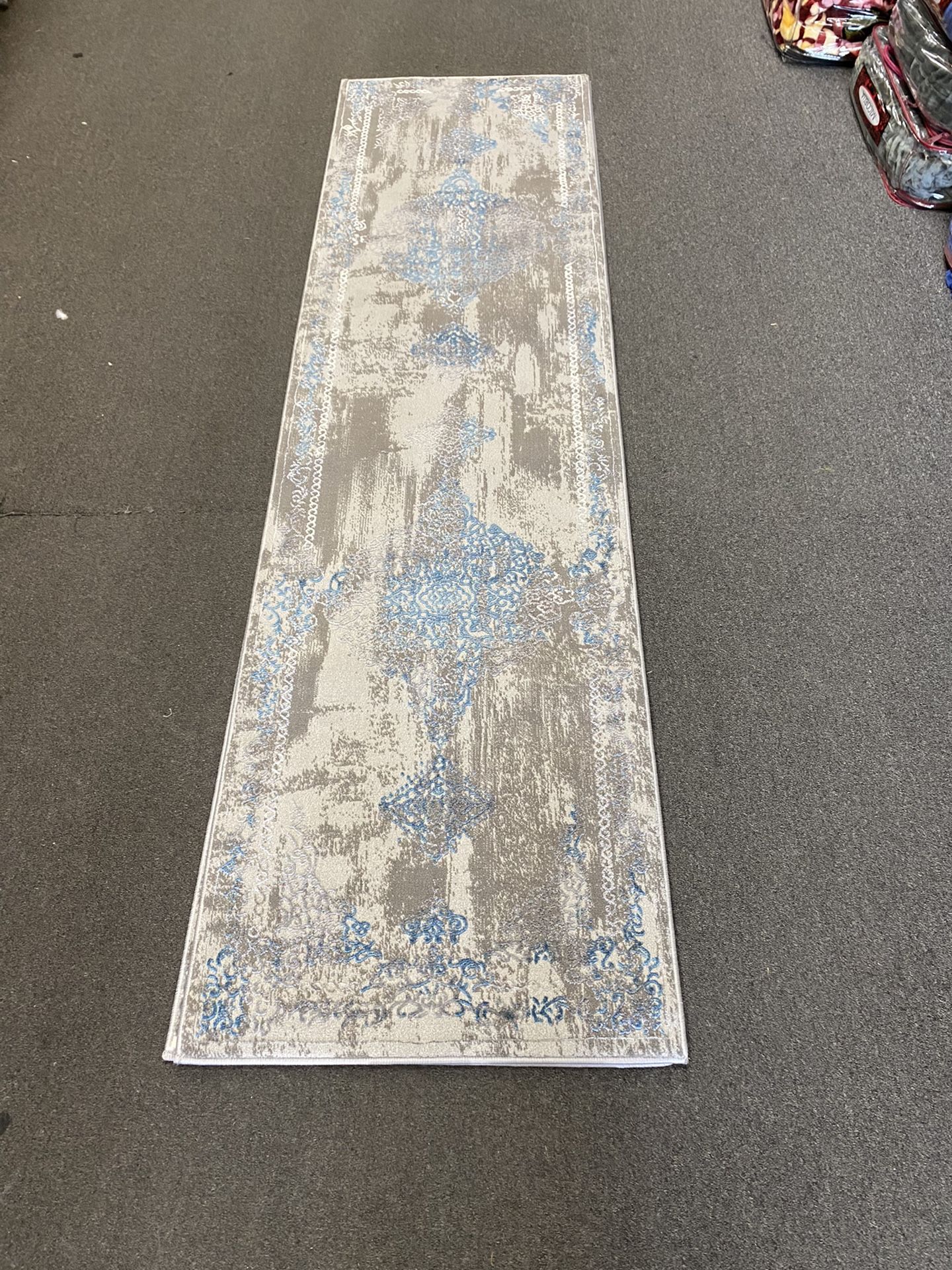 2x7 Area Rugs Carpet Rugs Runner Hallway Thick Colors Gray Blue