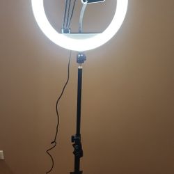 Ring Light With Adjustable Stand And Mobile Holder