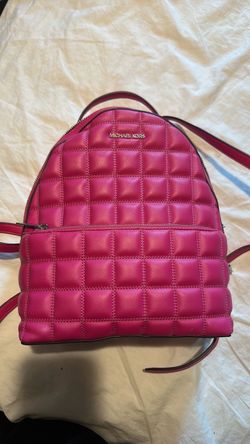 Michael Kors quilted leather backpack in a deep berry/wine color. ❤️