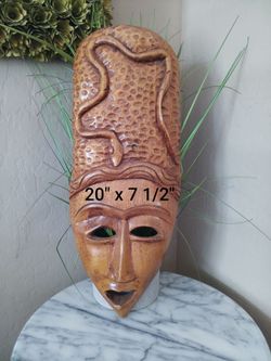 African Carved Wooden Mask. Beautiful Condition and Color