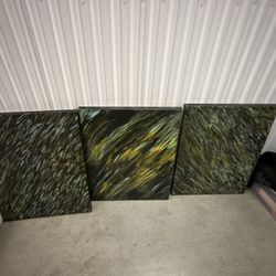 (3) Acrylic Paintings