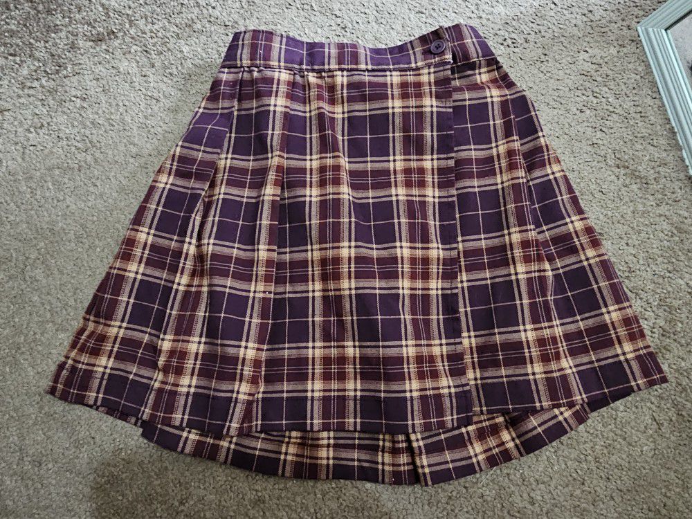 Plaid Pleated Skirt Scrunch