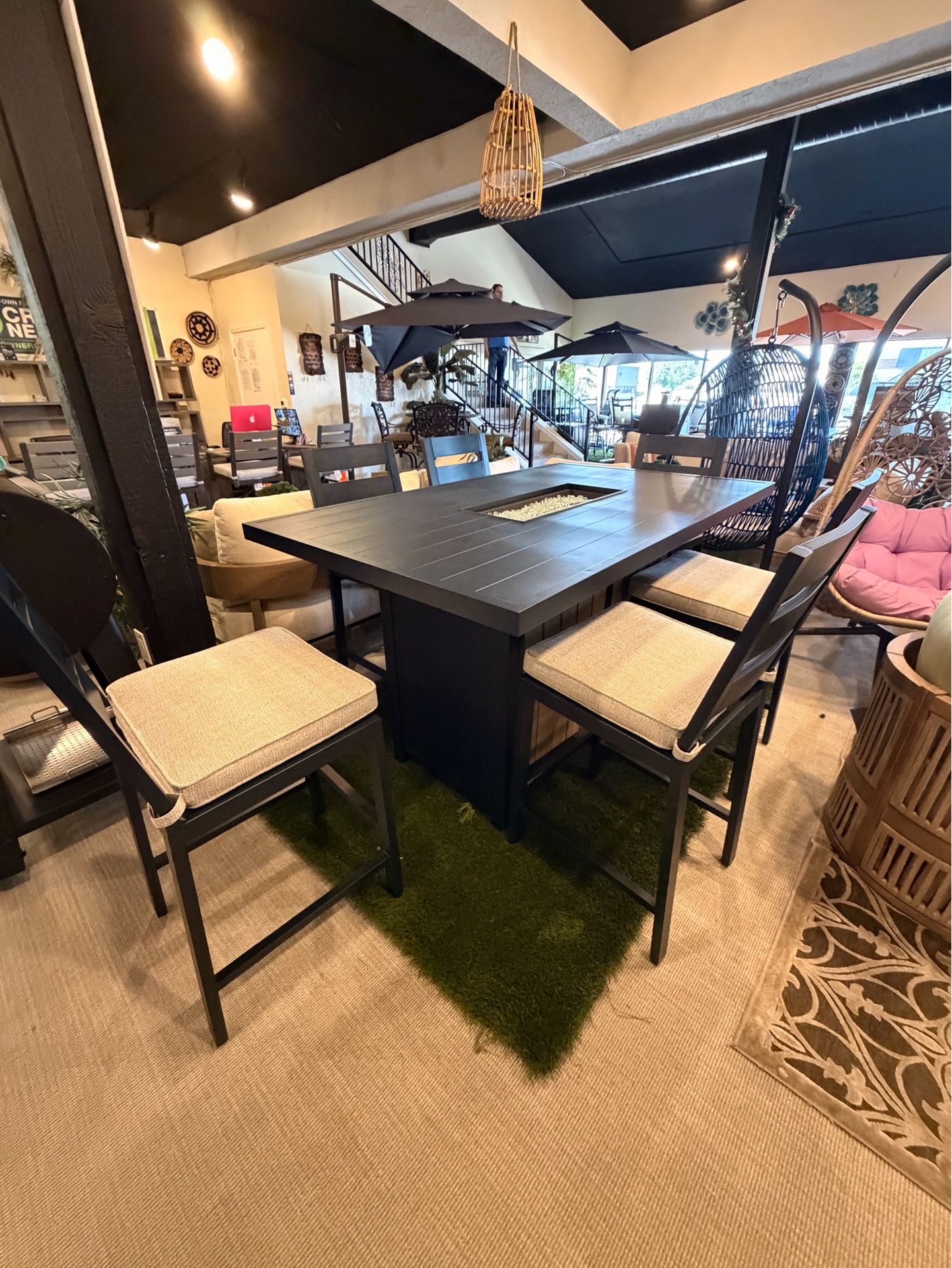 7pc bar height Firepit table set
