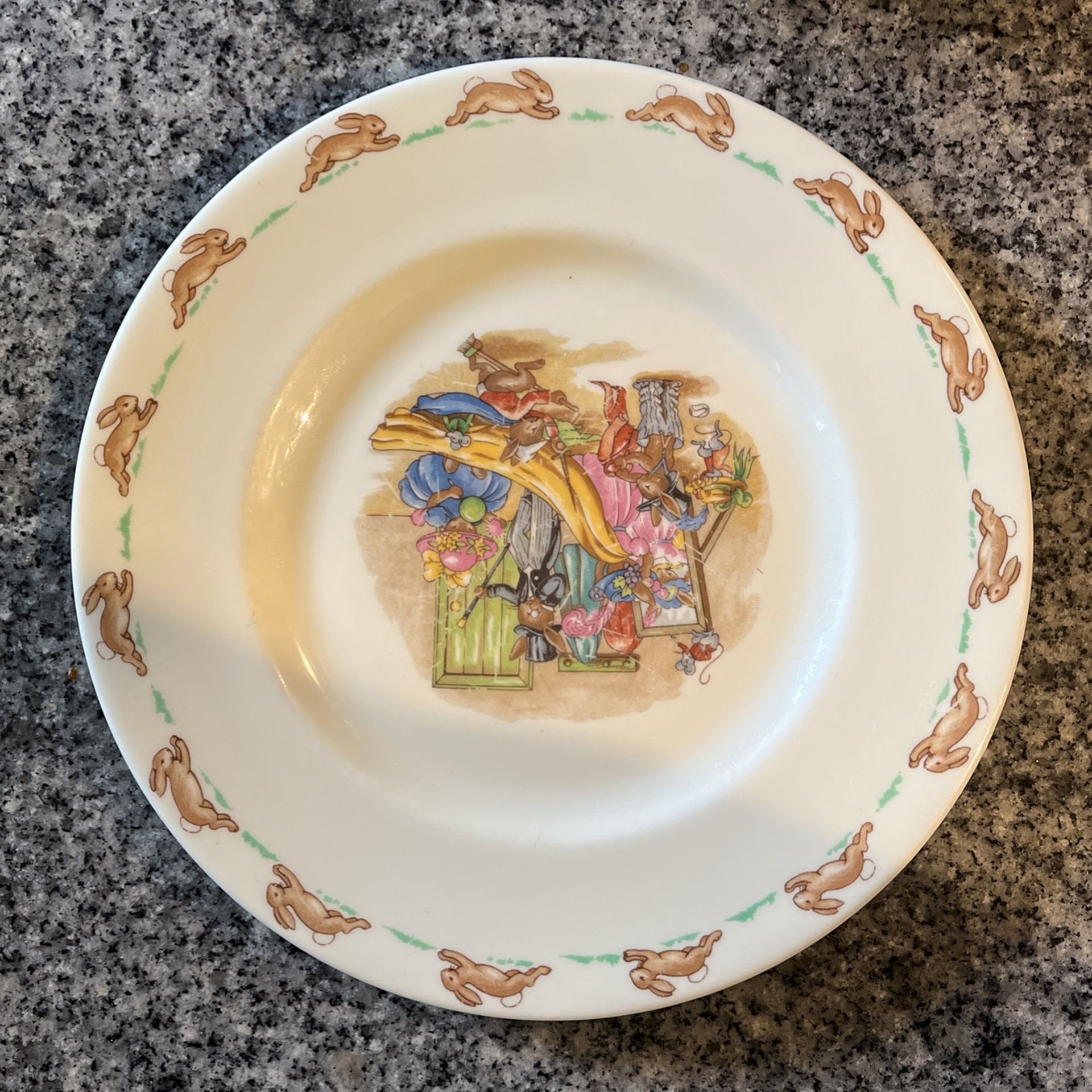 Vintage Bunnykins Bowl And Saucer Set, Royal Doulton English Fine Bone China