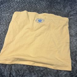 Large Yellow Cropped Tube Top Shirt 