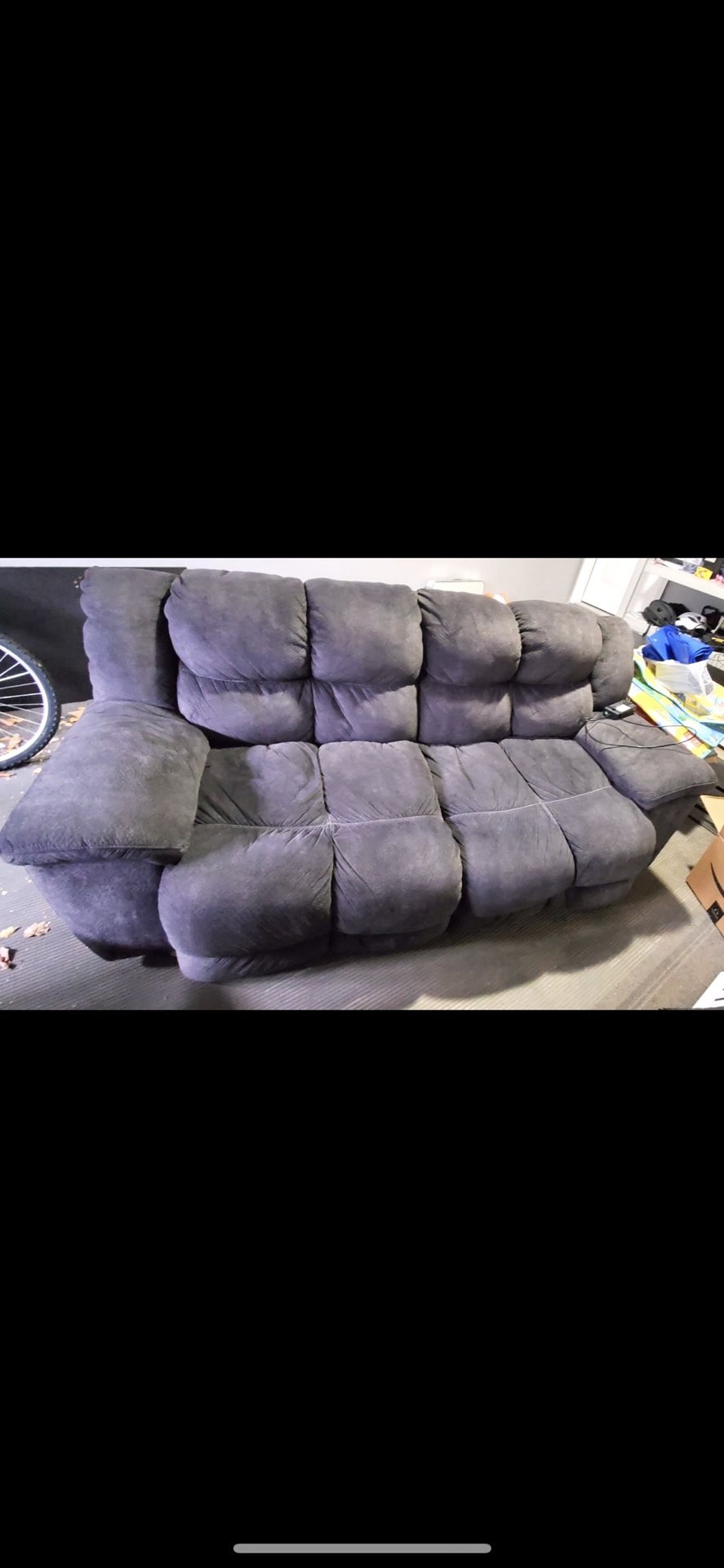 Grey Electric Reclining Couch / Sofa