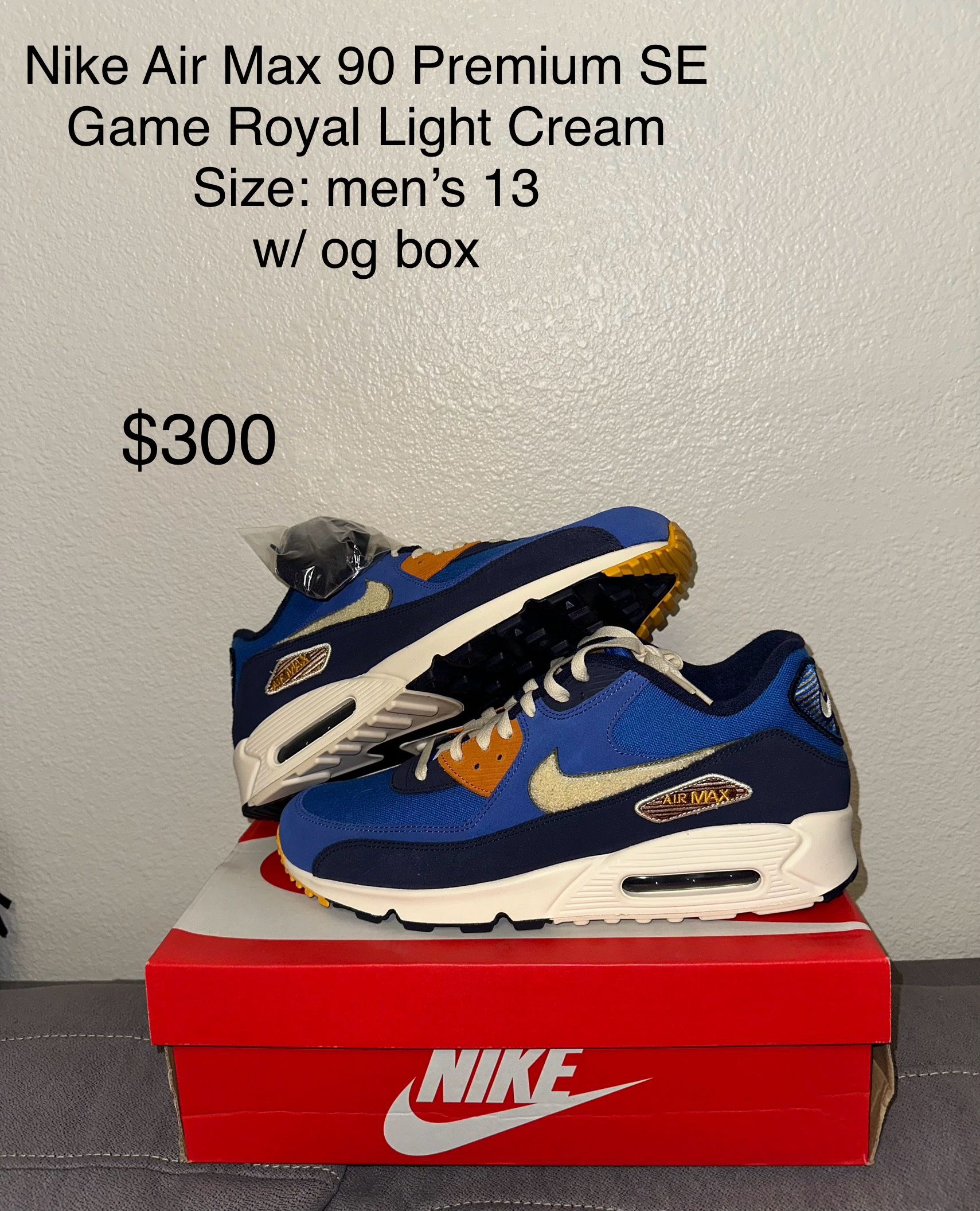 Nike Air Max 90 SE Game Royal Light Cream (Open To Offers)
