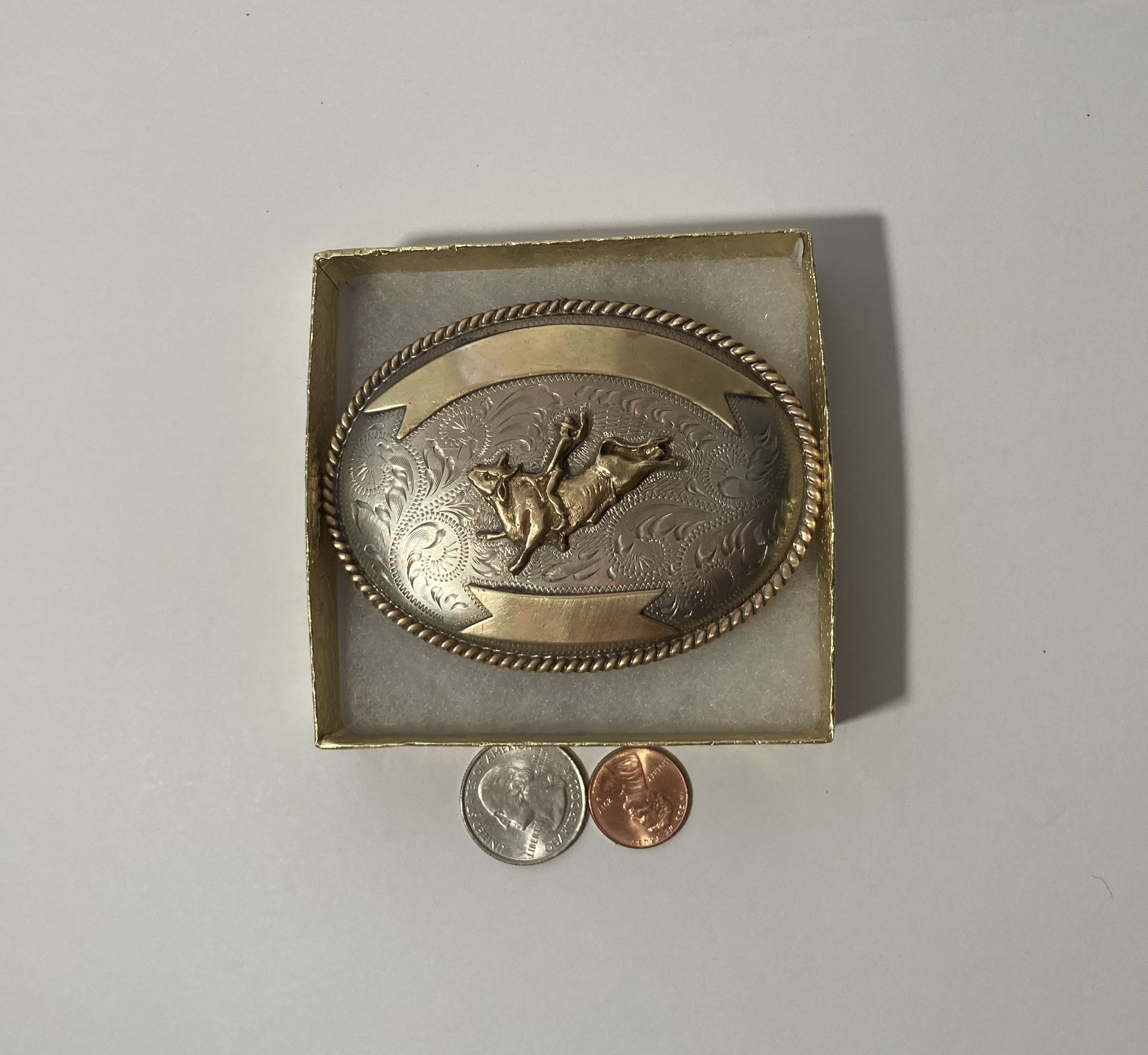 Vintage Belt Buckle Bull Riding Rodeo Cowboy