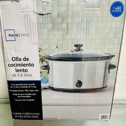 Mainstays 6 Qt Manual Slow Cooker, Stainless Steel
