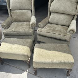 Olive Colored Chairs And Ottomans