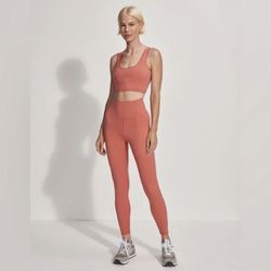 VARLEY// SHAPE HIGH RISE LEGGINGS IN MINERAL RED