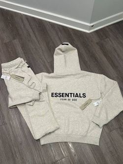 Fear of God Essentials Hoodie and Sweatpants Light Oatmeal   Set (S)