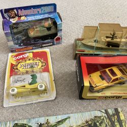 Vintage 1970s Corgi and Dinky toys diecast military space cars trucks Mint In package Christmas 