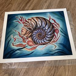 Shell Woman Sea Artwork 