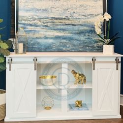 Custom TV Stand Cabinet Entertainment Center TV Lift Modern Rustic Farm House Barn Doors Console Handmade Restorations hardware Insp. Bookshelves 