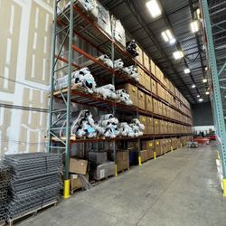 Used Industrial Pallet Racks Beams Uprights Wire Decks Shelving Forklifts Warehouse Equipment 
