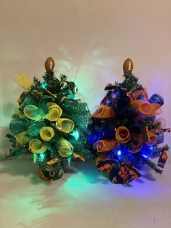 Bears Vs Packer Mini Light Up Trees