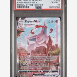 PSA 10 Pokmon Fusion Strike Espeon Vmax 270/264 Alt Alternate Full Art  Secret for Sale in Artesia, CA - OfferUp