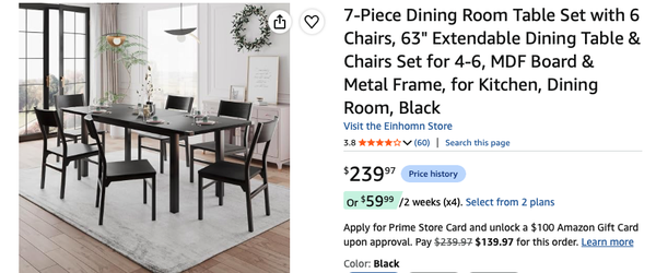 7-Piece Dining Set $125