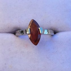 stainless steel marquee style ring.