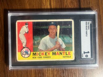 Investment card vintage 1960 Topps #350 Mickey Mantle SGC 1