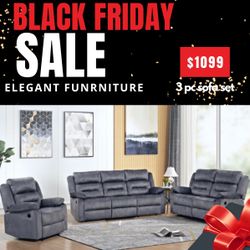 3 Pc Sofa, Loveseat And Recliner 