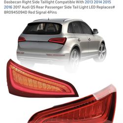 $100 New Audi Q5 Dasbecan Right Side Taillight Compatible With 2013 2014 2015 2016 2017 Audi Q5 Rear Passenger Side Tail Light LED Replaces# 8R0945094