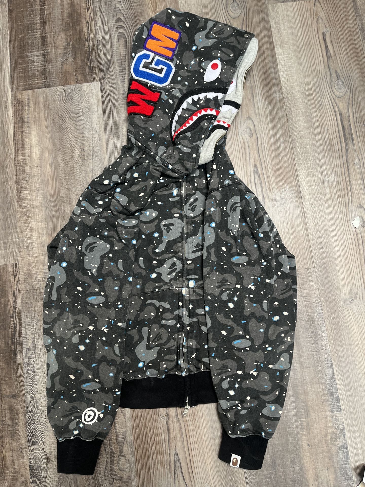 BAPE Space Camo Shark Full Zip Double Hoodie