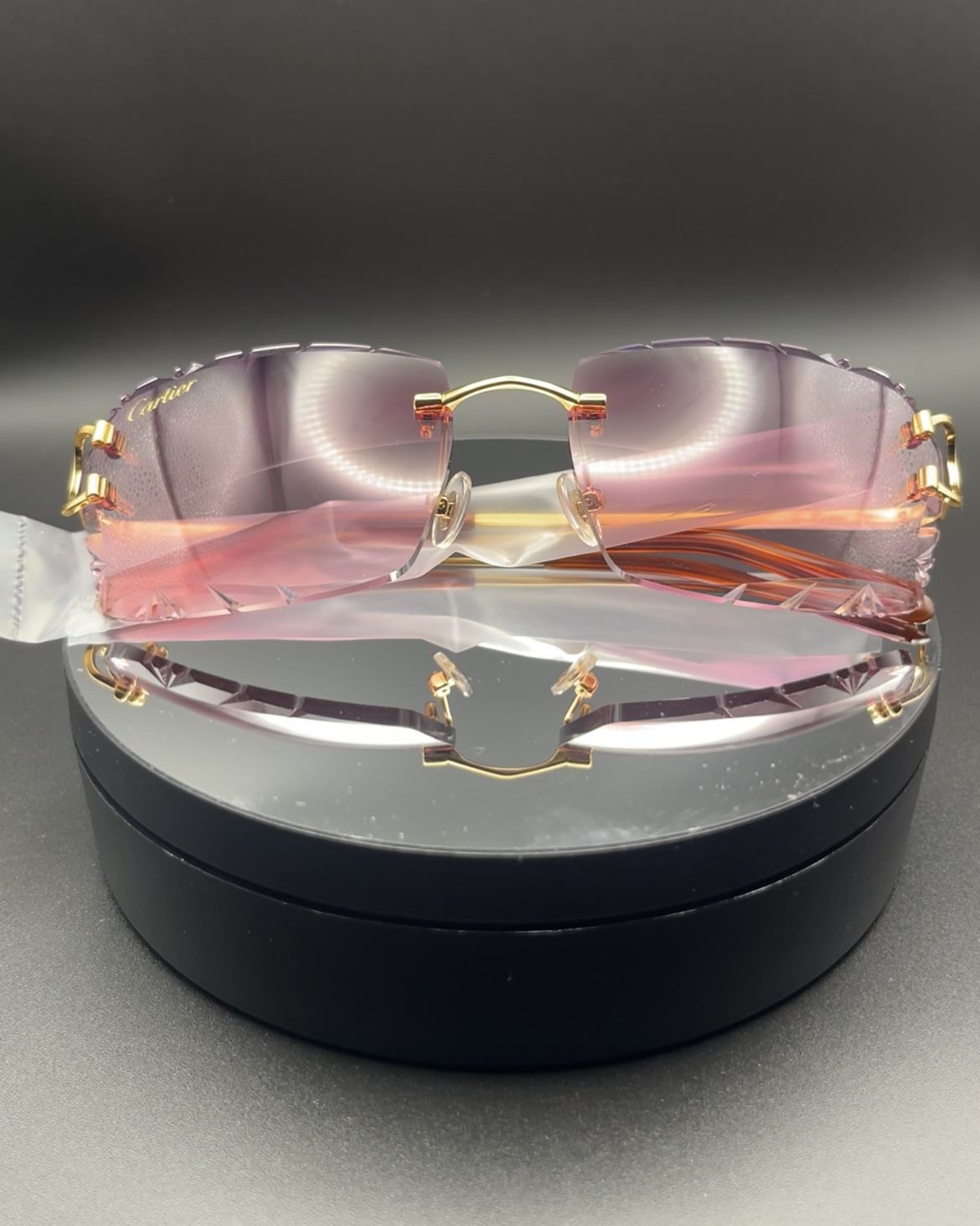 Purple - Pink Diamond Cut Cartier Sunglasses