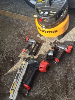 Bostitch 6-Gallon Air Compressor with 3 Nail Guns