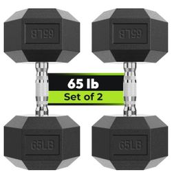 Two 65 Pound Dumbbells 