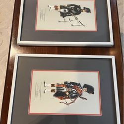 pair of framed vintage prints depicting Scottish Highlander soldiers