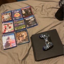 Ps4 w/ 8 Games And Controller