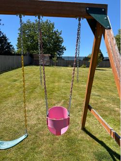 Pink Toddler Full Bucket Swing by Gorilla Playsets