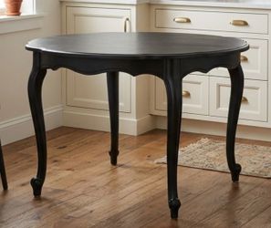 Refinished Vintage French Provincial Dining Table –  Black