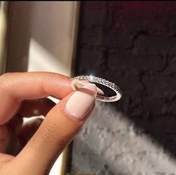 New 18 k white gold engagement ring wedding ring set eternity band