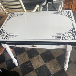 ANTIQUE ENAMEL TOP TABLE SET