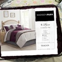 New, Firm, Madison Park Teagan 6-pc. Faux Suede Comforter Set with Throw Pillows, Purple, full