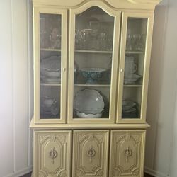 Vintage French Provincial China Cabinet