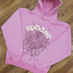 Sp5der Hoodie Pink Web Size Medium