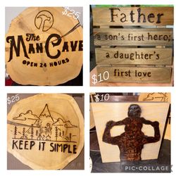 Custom Wood Burnt signs