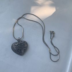 Vintage Heart Pendant On Chain