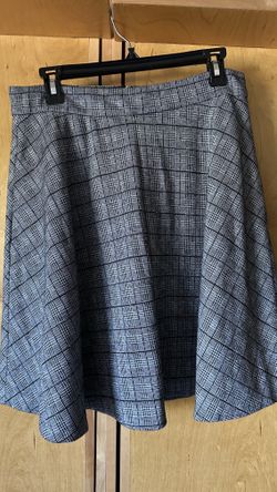 Maison Jules Women’s Grey Plaid Skirt – Size 8