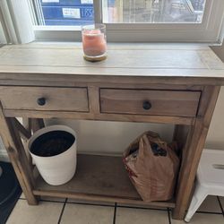 Wooden Table With Drawers 