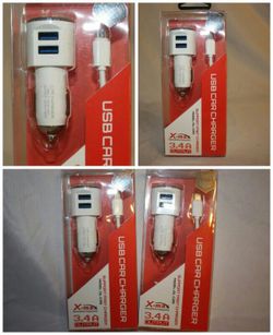 usb charging/lightning/data cable car adapter