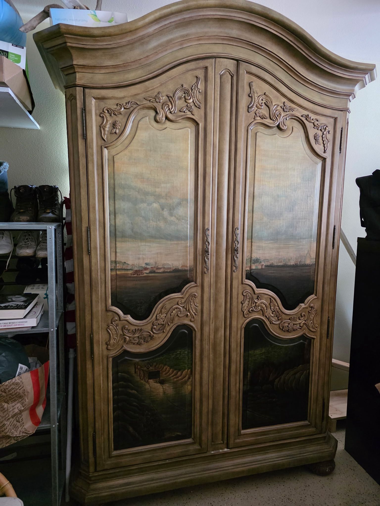 Armoire-tan with beautiful mural