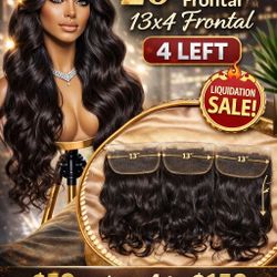 Raw Indian Hair, 20", 13"x4" Frontal, 4 left